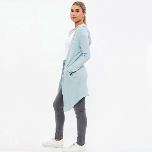 SZ SMALL & LARGE -SUPER SOFT OPEN CARDIGAN W HOOD - Picture 2 of 9